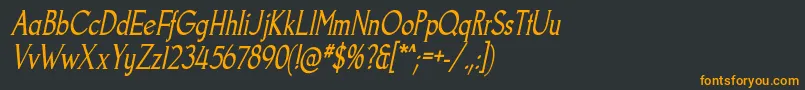 フォントGoodfishRgIt – 黒い背景にオレンジの文字