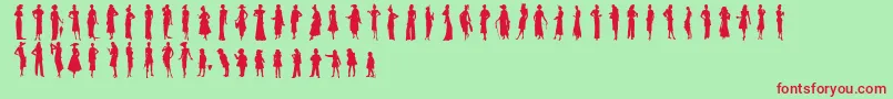 Sewingpatterns2 Font – Red Fonts on Green Background
