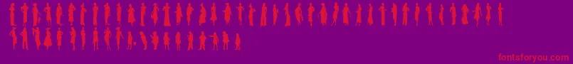 Sewingpatterns2 Font – Red Fonts on Purple Background