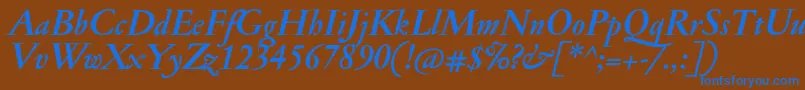 JannonmedBolditalic Font – Blue Fonts on Brown Background