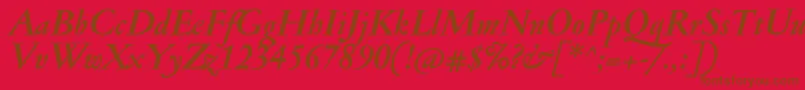 JannonmedBolditalic Font – Brown Fonts on Red Background
