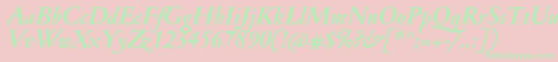 JannonmedBolditalic Font – Green Fonts on Pink Background