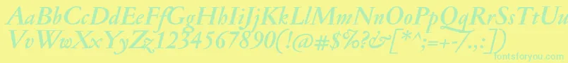 JannonmedBolditalic Font – Green Fonts on Yellow Background