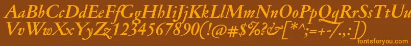 JannonmedBolditalic Font – Orange Fonts on Brown Background