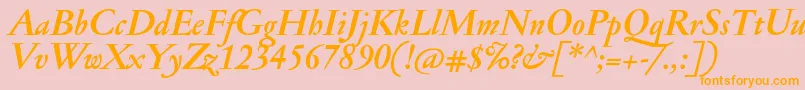 JannonmedBolditalic Font – Orange Fonts on Pink Background