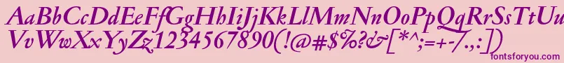 JannonmedBolditalic Font – Purple Fonts on Pink Background