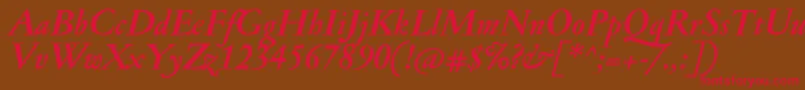 JannonmedBolditalic Font – Red Fonts on Brown Background