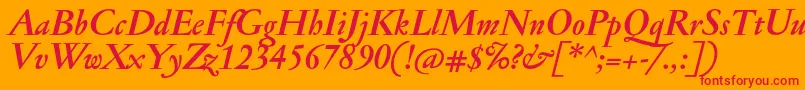 JannonmedBolditalic Font – Red Fonts on Orange Background