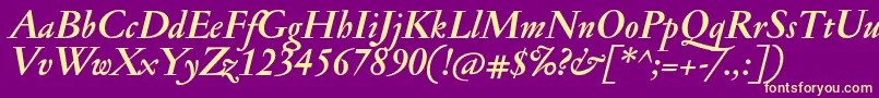 JannonmedBolditalic Font – Yellow Fonts on Purple Background