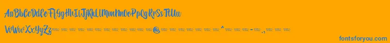 Reybro Font – Blue Fonts on Orange Background