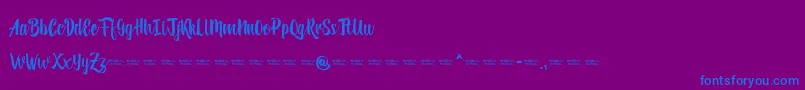 Czcionka Reybro – niebieskie czcionki na fioletowym tle