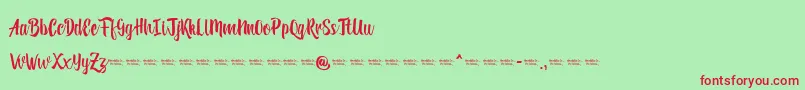 Reybro-Schriftart – Rote Schriften auf grünem Hintergrund