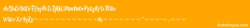 Reybro-Schriftart – Weiße Schriften auf orangefarbenem Hintergrund