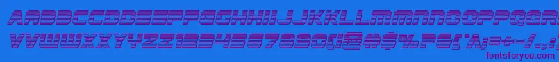 Edgeracerchromeital-Schriftart – Violette Schriften auf blauem Hintergrund