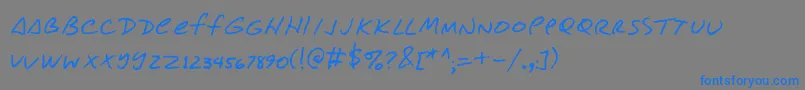 フォントConjitrs – 灰色の背景に青い文字