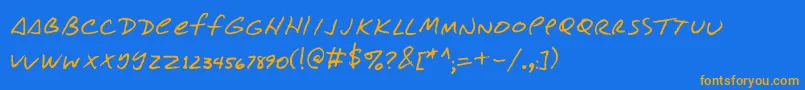 Conjitrs Font – Orange Fonts on Blue Background