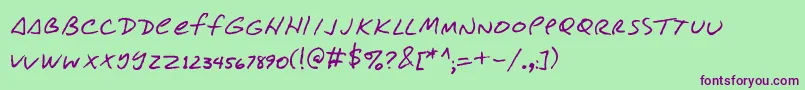 Conjitrs Font – Purple Fonts on Green Background