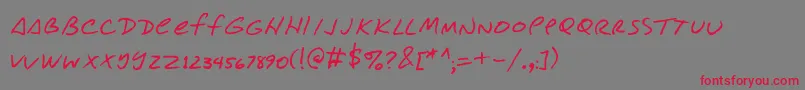 Conjitrs Font – Red Fonts on Gray Background