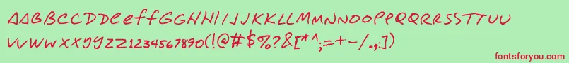 Conjitrs Font – Red Fonts on Green Background