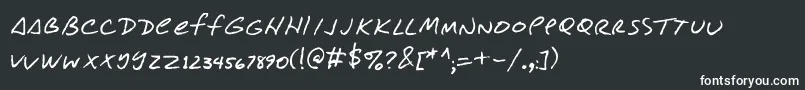 Conjitrs-fontti – valkoiset fontit mustalla taustalla