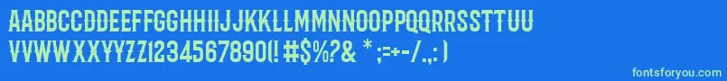 BarbaroPunta Font – Green Fonts on Blue Background