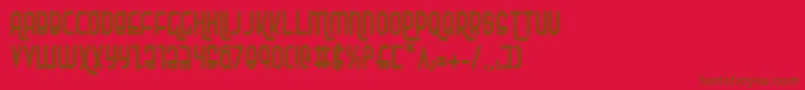 Więcej informacji o czcionce RokikierCondensed Czcionka RokikierCondensed – brązowe czcionki na czerwonym tle
