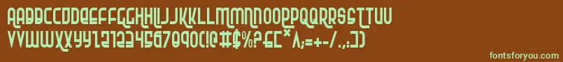 RokikierCondensed-fontti – vihreät fontit ruskealla taustalla