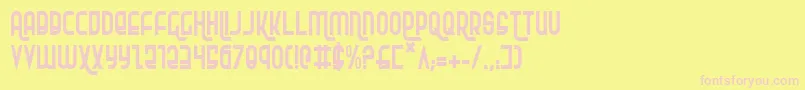 RokikierCondensed-fontti – vaaleanpunaiset fontit keltaisella taustalla