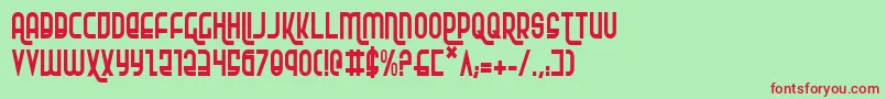 フォントRokikierCondensed – 赤い文字の緑の背景