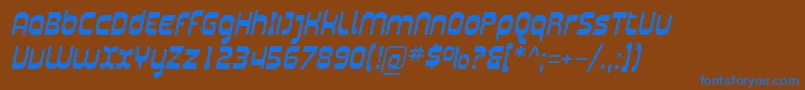 SfplasmaticaItalic Font – Blue Fonts on Brown Background
