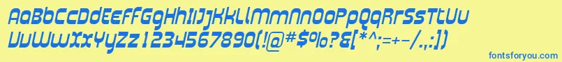 SfplasmaticaItalic Font – Blue Fonts on Yellow Background