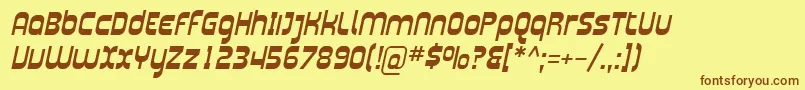 SfplasmaticaItalic-fontti – ruskeat fontit keltaisella taustalla
