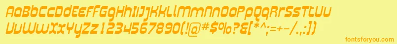 SfplasmaticaItalic Font – Orange Fonts on Yellow Background