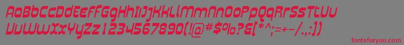 SfplasmaticaItalic-fontti – punaiset fontit harmaalla taustalla