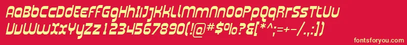 SfplasmaticaItalic Font – Yellow Fonts on Red Background