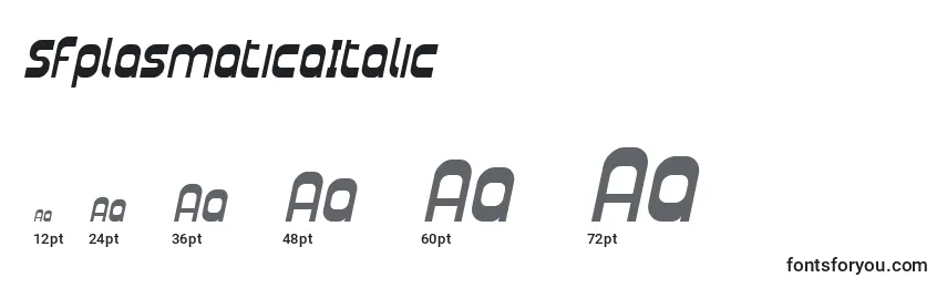 Размеры шрифта SfplasmaticaItalic