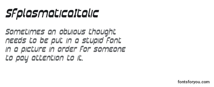 Шрифт SfplasmaticaItalic