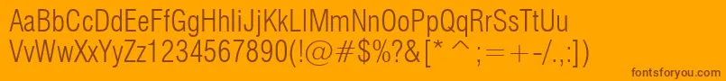 フォントSwiss721LightCondensedBt – オレンジの背景に茶色のフォント