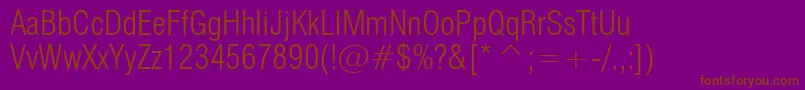 Шрифт Swiss721LightCondensedBt – коричневые шрифты на фиолетовом фоне