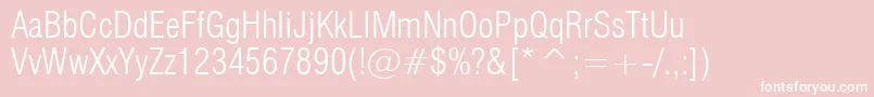 Swiss721LightCondensedBt Font – White Fonts on Pink Background