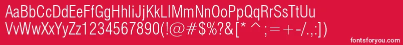 Swiss721LightCondensedBt Font – White Fonts on Red Background