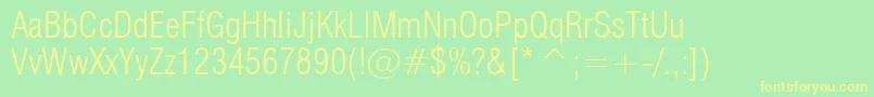 Swiss721LightCondensedBt Font – Yellow Fonts on Green Background