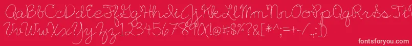 BmdEnglishEssay Font – Pink Fonts on Red Background