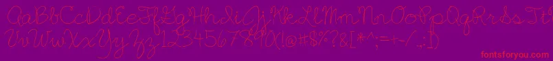 BmdEnglishEssay-Schriftart – Rote Schriften auf violettem Hintergrund