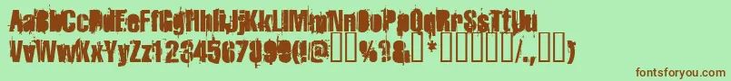 Strokeybacon Font – Brown Fonts on Green Background