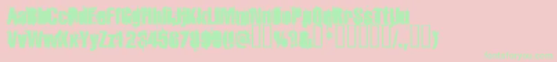 Strokeybacon Font – Green Fonts on Pink Background