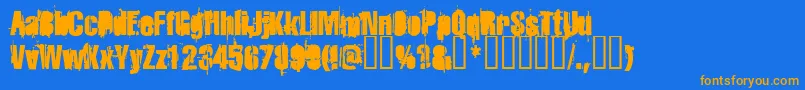 Strokeybacon Font – Orange Fonts on Blue Background