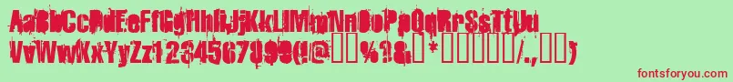 Strokeybacon Font – Red Fonts on Green Background