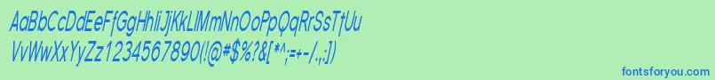 SfflorencesanscompItalic Font – Blue Fonts on Green Background
