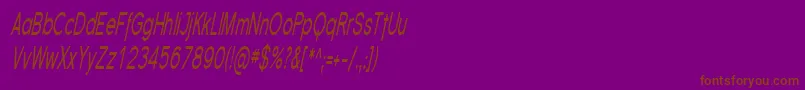 SfflorencesanscompItalic Font – Brown Fonts on Purple Background